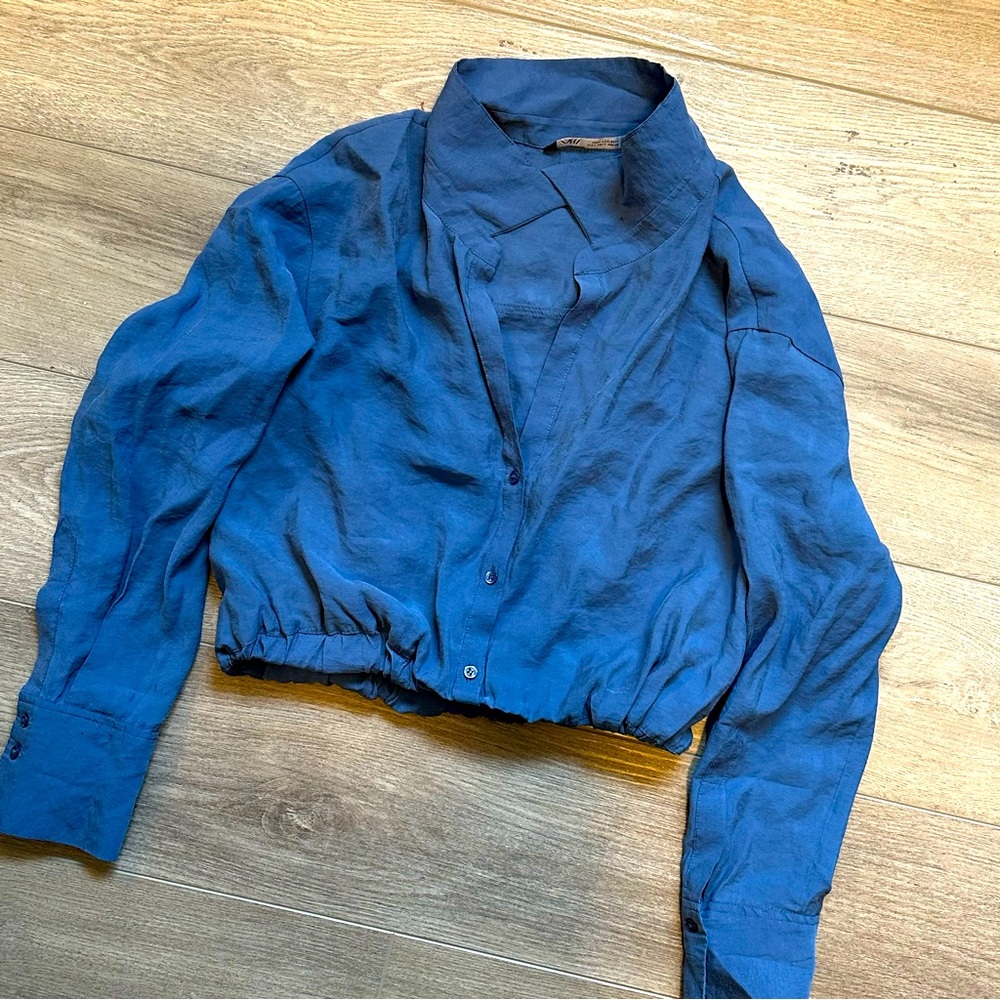 Zara Crop Button Down Shirt